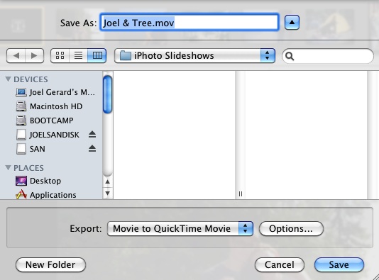 First of all, you want to do a custom export to a QuickTime Movie.